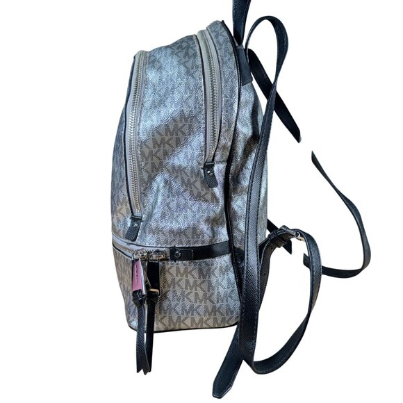 MICHAEL Michael Kors Metallic Signature Rhea Zip Backpack Silver main image 5